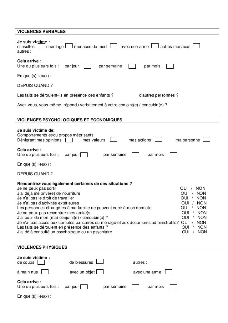 deposer main courante pour violence conjugale